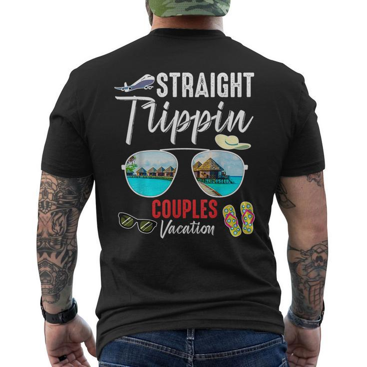 Straight Trippin Couples Trip 2023 Beach Summer Vacation  Mens Back Print T-shirt