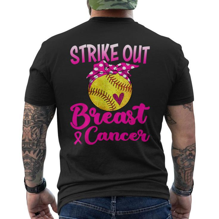 Strike Out Breast Cancer Awareness Pink Baseball Fighters Men's T-shirt Back Print