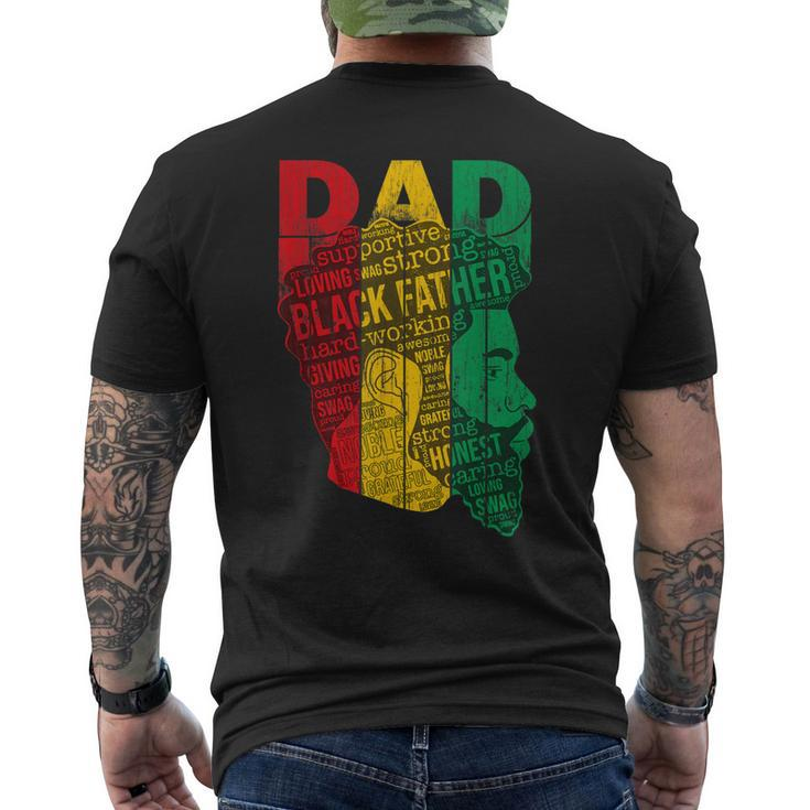 Strong Black Dad King African American Natural Afro Men's Back Print T-shirt