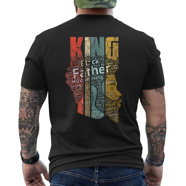 Strong Black King African American Natural Afro Men's Back Print T-shirt