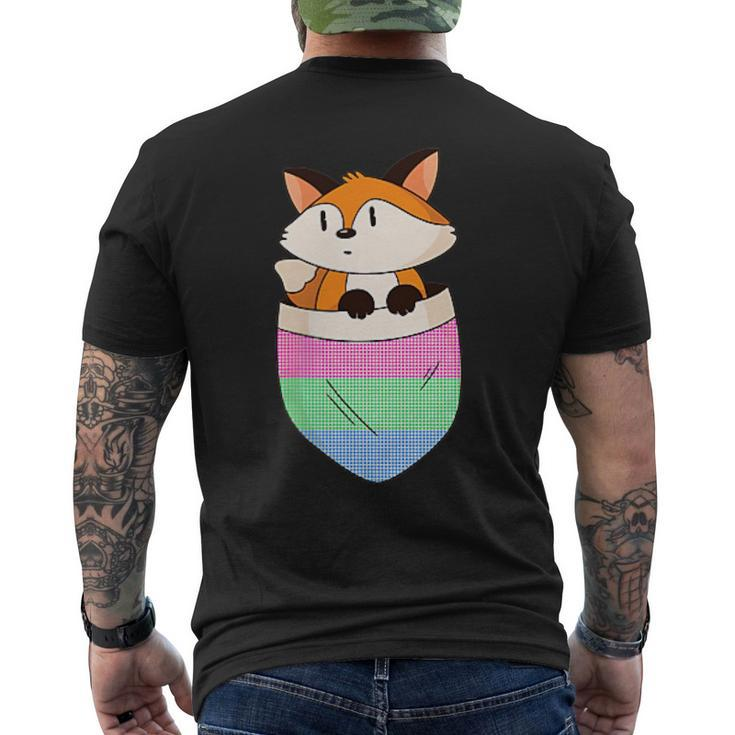 Subtle Pocket Fox Poly Pride Month Polysexual Flag Lgbt  Mens Back Print T-shirt