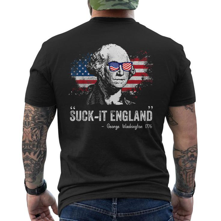 Suckit England Funny 4Th Of July George Washington 1776 1776 Funny Gifts Mens Back Print T-shirt