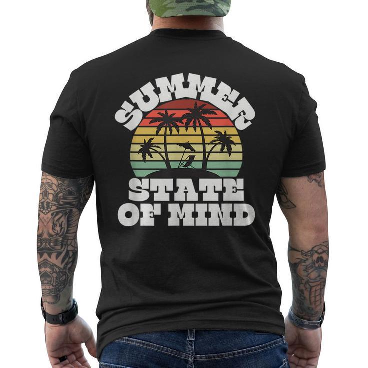 Summer State Of Mind Palm Trees Beach Mens Back Print T-shirt