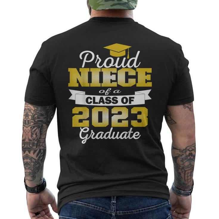 Super Proud Niece Of 2023 Graduate Awesome Family College Men's Back Print T-shirt