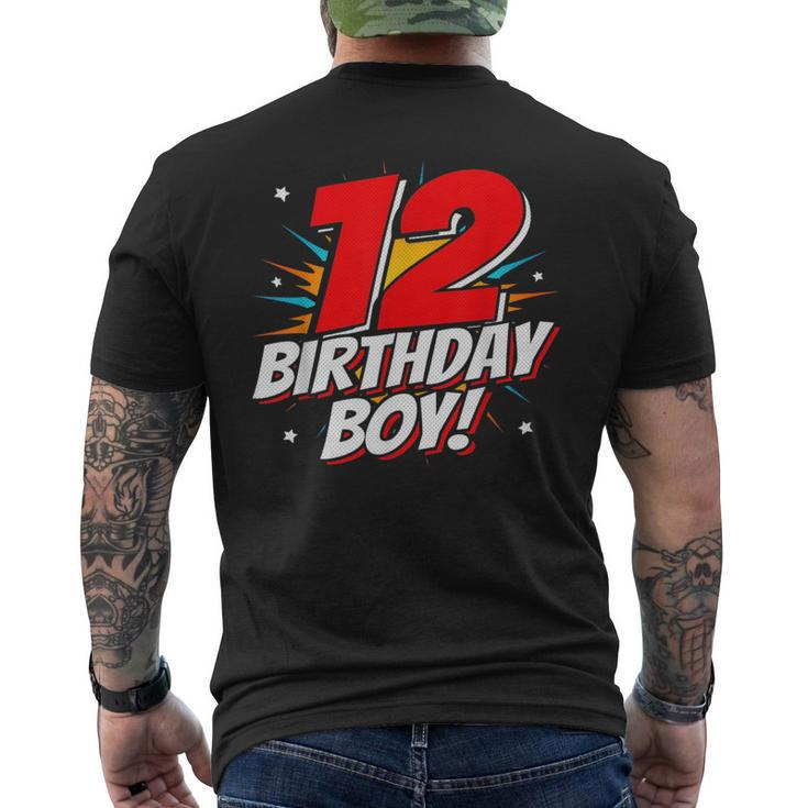 Superhero Birthday Boy Party 12 Year Old 12Th Birthday Mens Back Print T-shirt