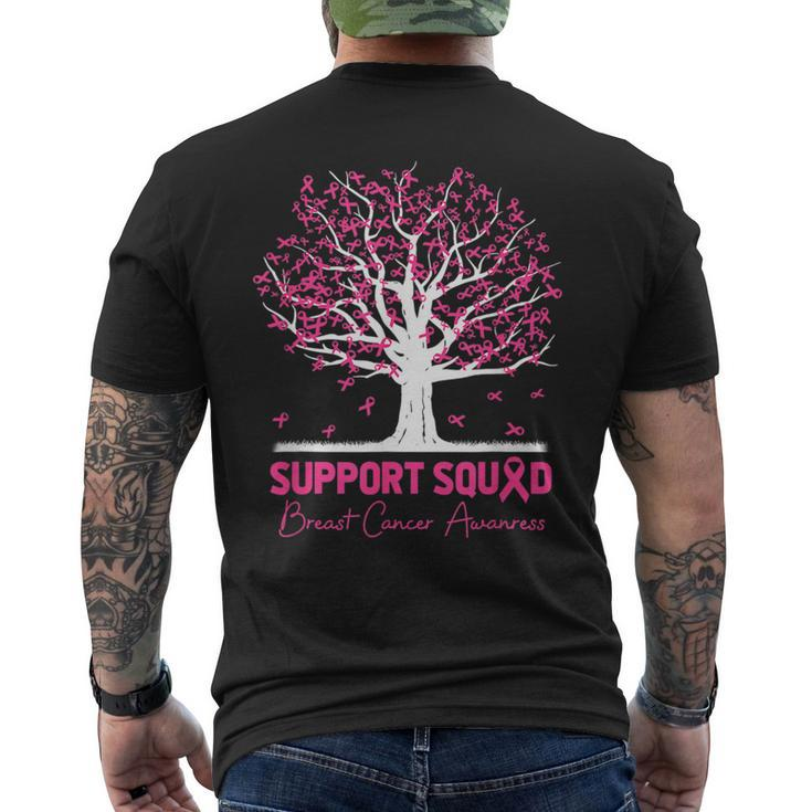 Support Squad Breast Cancer Awareness Fall Tree Pink Ribbon Breast Cancer Awareness Funny Gifts Mens Back Print T-shirt