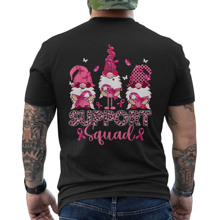 Support Squad Gnome Pink Warrior Breast Cancer Awareness  Breast Cancer Awareness Funny Gifts Mens Back Print T-shirt