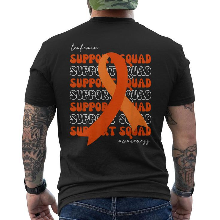 Support Squad Leukemia Awareness Orange Ribbon Men's T-shirt Back Print
