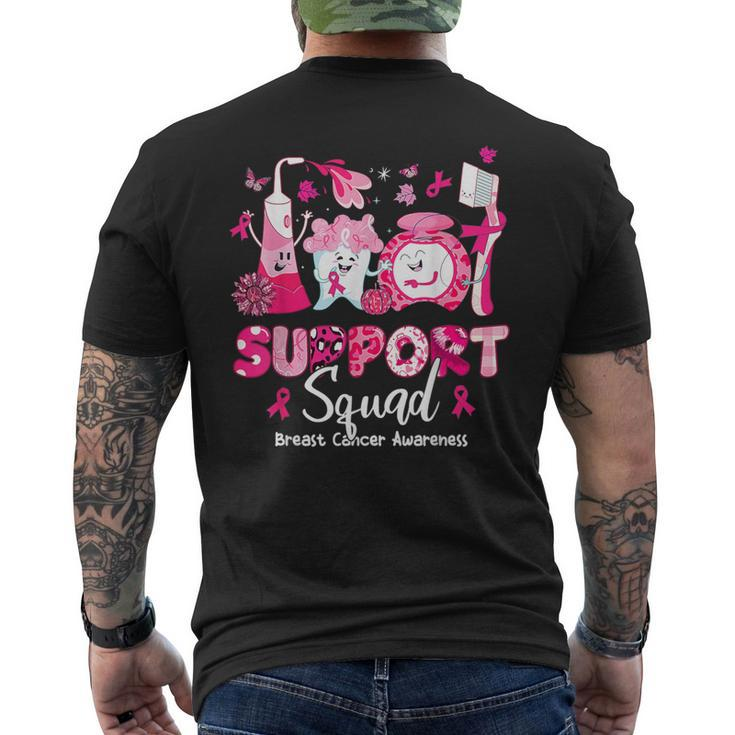 Support Squad Tooth Dental Breast Cancer Awareness Dentist Men's T-shirt Back Print