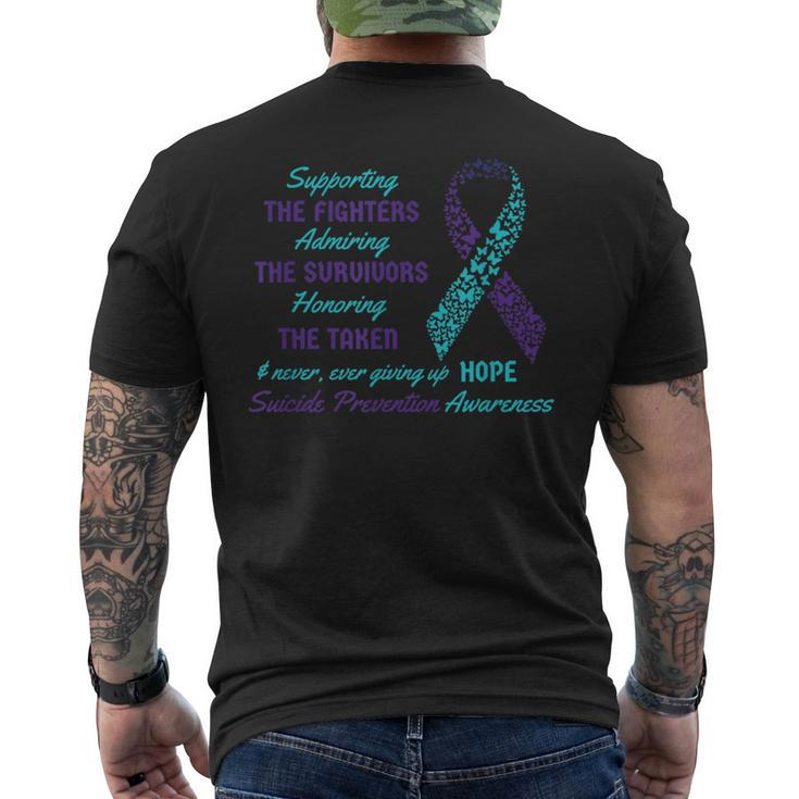Support Suicide Quotes Awareness Mental Health Men's T-shirt Back Print