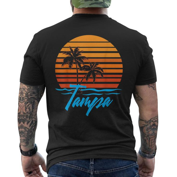 Tampa Sunset Palm Trees Beach Vacation Tourist Gifts  Vacation Funny Gifts Mens Back Print T-shirt