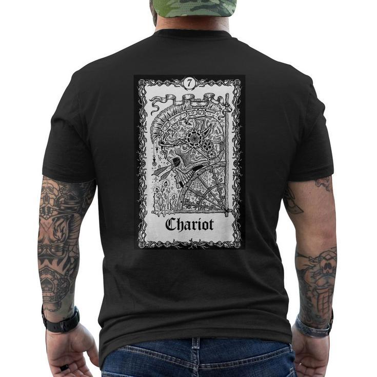 Tarot Card The Chariot Skull Goth Punk Magic Occult Tarot Men's T-shirt Back Print