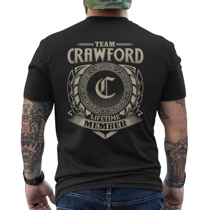 Team Crawford Lifetime Member Vintage Crawford Family  Mens Back Print T-shirt