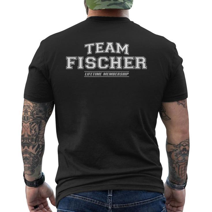 Team Fischer Proud Family Surname Last Name Men's Back Print T-shirt