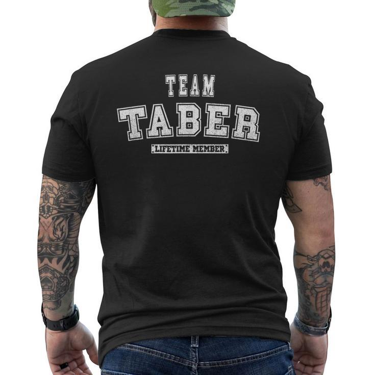 Team Taber Lifetime Member Family Last Name Men's Back Print T-shirt