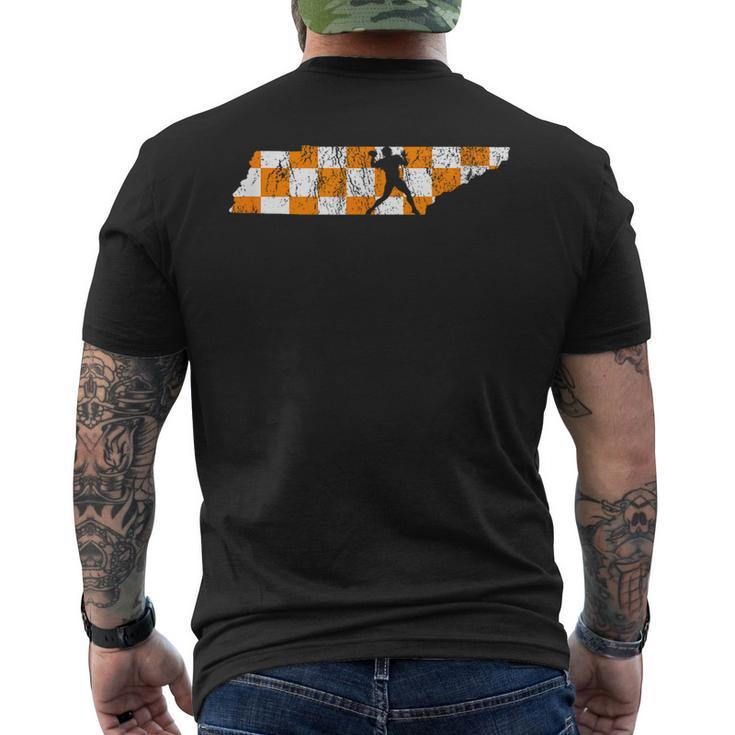 Tennessee State Flag Knoxville Orange Quarterback Outline Men's T-shirt Back Print