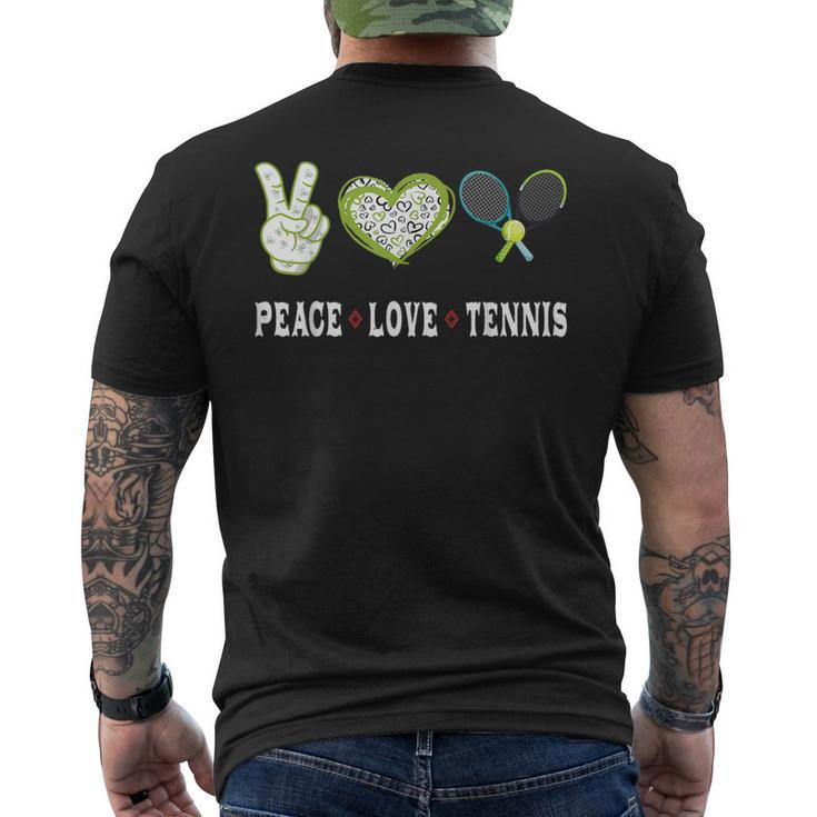 Tennis Lovers Player Fans Peace Love Tennis  Tennis Funny Gifts Mens Back Print T-shirt