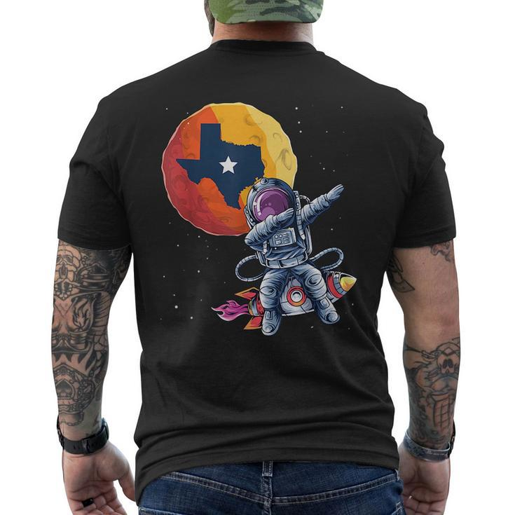 Texas 1965 Houston City Space Dabbing Astronaut  Mens Back Print T-shirt