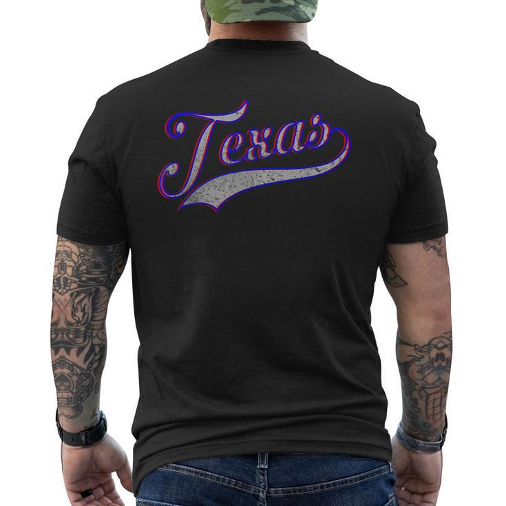 Texas Tx Baseball Distressed Men's T-shirt Back Print