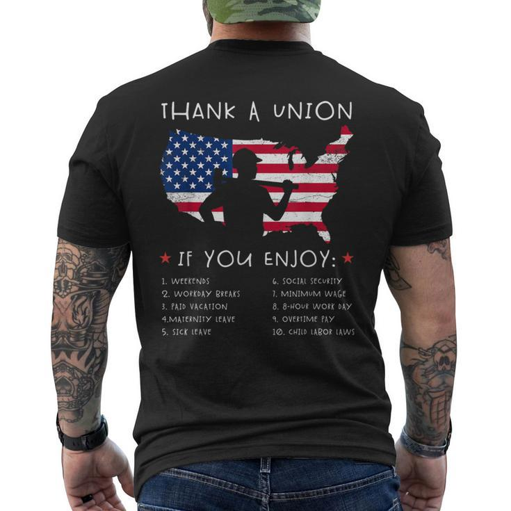 Thank A Union Union Strong Labor Day Men's T-shirt Back Print