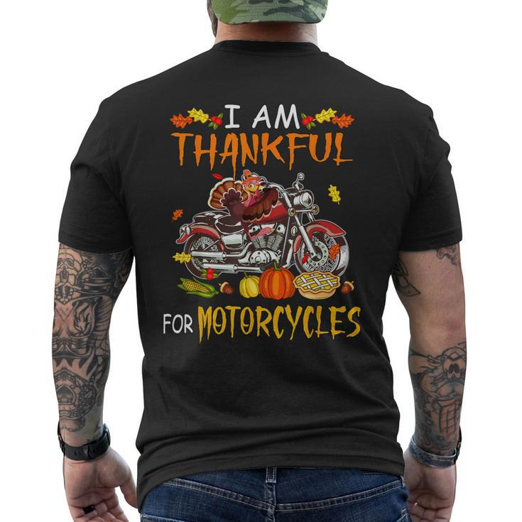 Thankful For Motorcycles Turkey Riding Motorcycle Men's T-shirt Back Print
