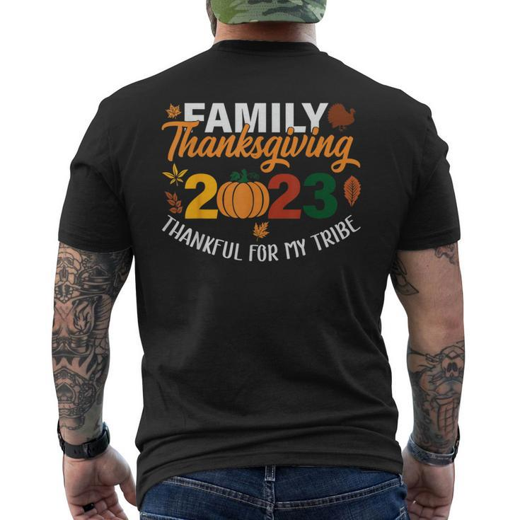 Thankful For My Tribe Thanksgiving Family Men's T-shirt Back Print