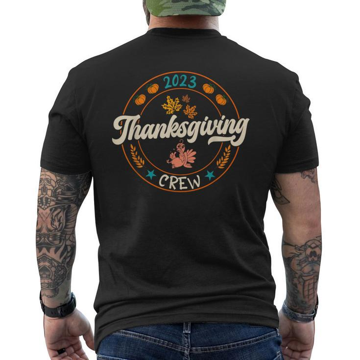 Thanksgiving Crew 2023 Team Turkey Matching Family Squad Men's T-shirt Back Print