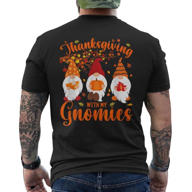 Thanksgiving With My Gnomies Autumn Gnomes Lover Men's T-shirt Back Print