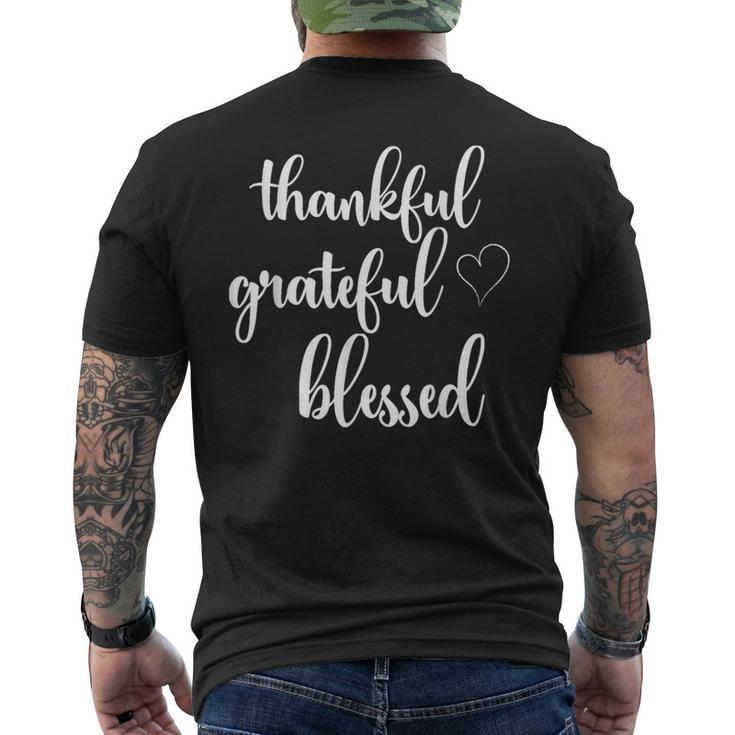 Thanksgiving Thankful Grateful Blessed Thankful Men's T-shirt Back Print