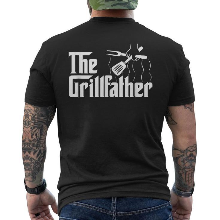 The Grillfather Bbq Grill & Smoker Barbecue Chef  Mens Back Print T-shirt
