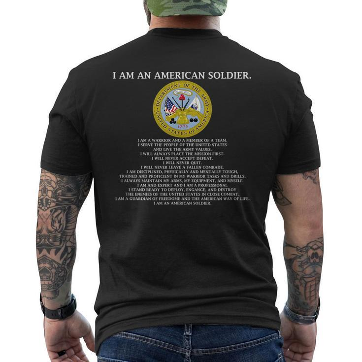 The Soldiers Creed - Us Army  Mens Back Print T-shirt