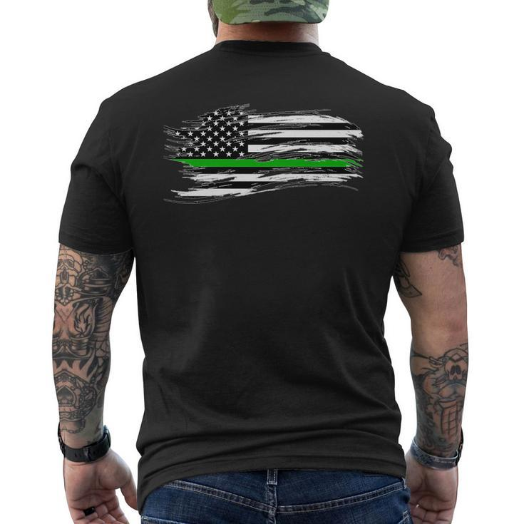 The Thin Green Line Federal Agents Game Wardens Pride Honor   Mens Back Print T-shirt