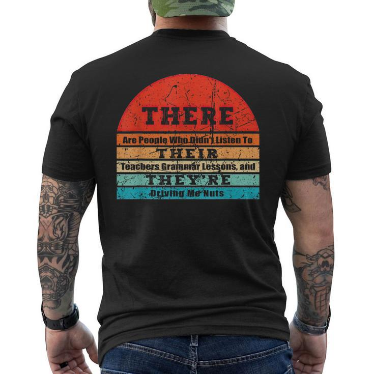 There Their Theyre Funny Mens Back Print T-shirt