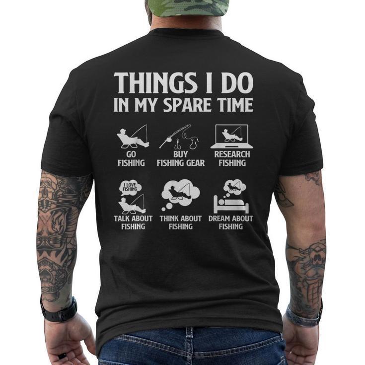 Things I Do In My Spare Time Fishing Boys Bass Fishing Men's T-shirt Back Print