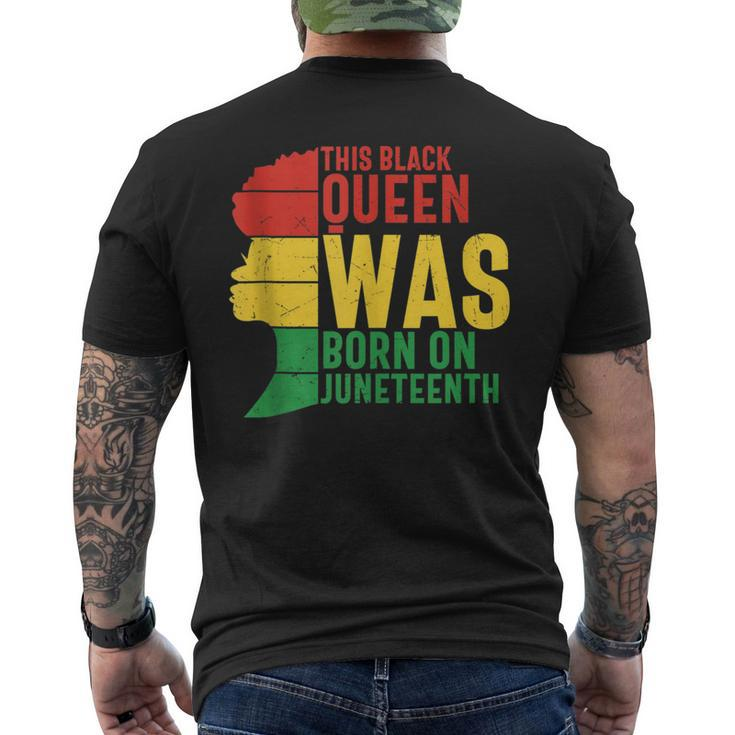This Black Queen Was Born On Junenth Afro Gemini Birthday  Mens Back Print T-shirt