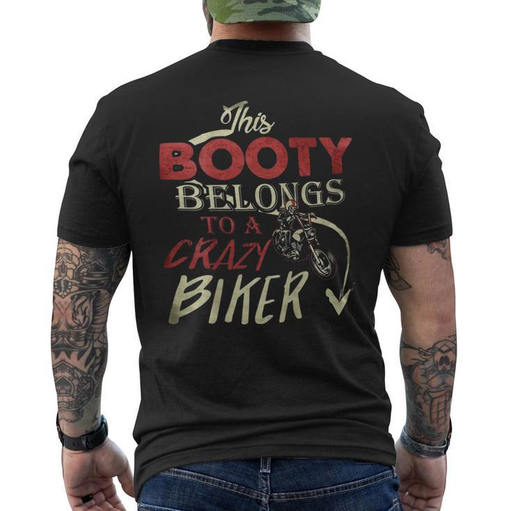 This Booty Belongs To A Crazy Biker Funny Biker  Mens Back Print T-shirt