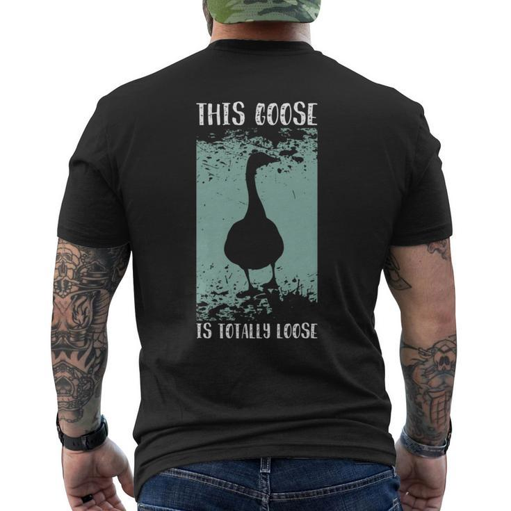 This Goose Is Totally Loose Retro   Mens Back Print T-shirt