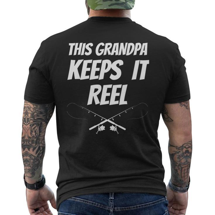 This Grandpa Keeps It Reel Funny  Mens Back Print T-shirt