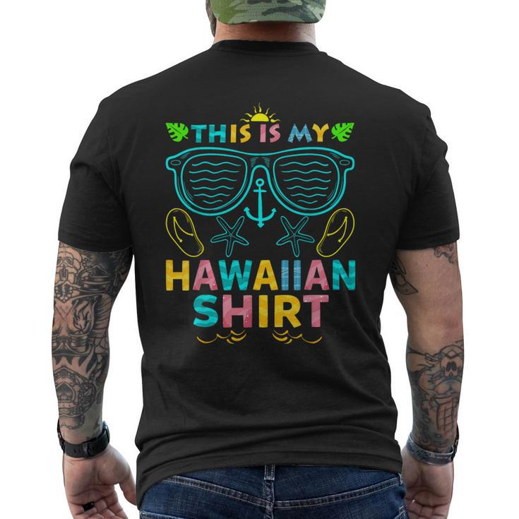 This Is My Hawaiian  Tropical Luau Costume Party Hawaii  Mens Back Print T-shirt