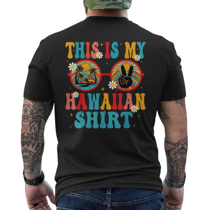 This Is My Hawaiian  Tropical Luau Costume Party Hawaii  Men's Crewneck Short Sleeve Back Print T-shirt