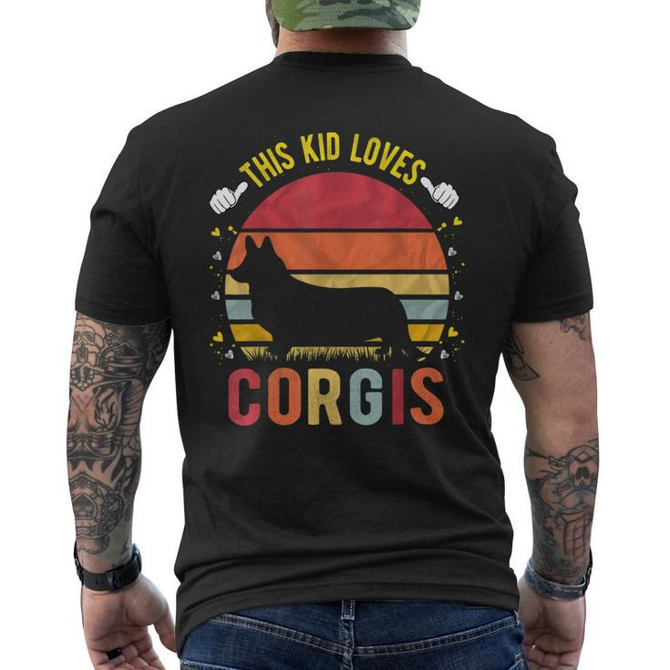 This Kid Loves Corgis Boys And Girls Corgi Gift  Mens Back Print T-shirt