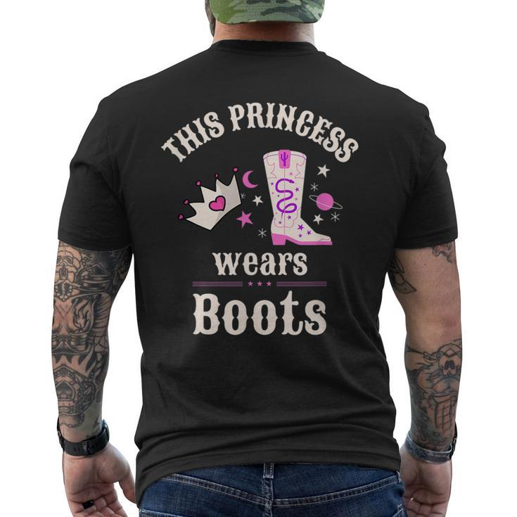 This Princess Wears Boots Pink Country Western Cowgirl  Mens Back Print T-shirt