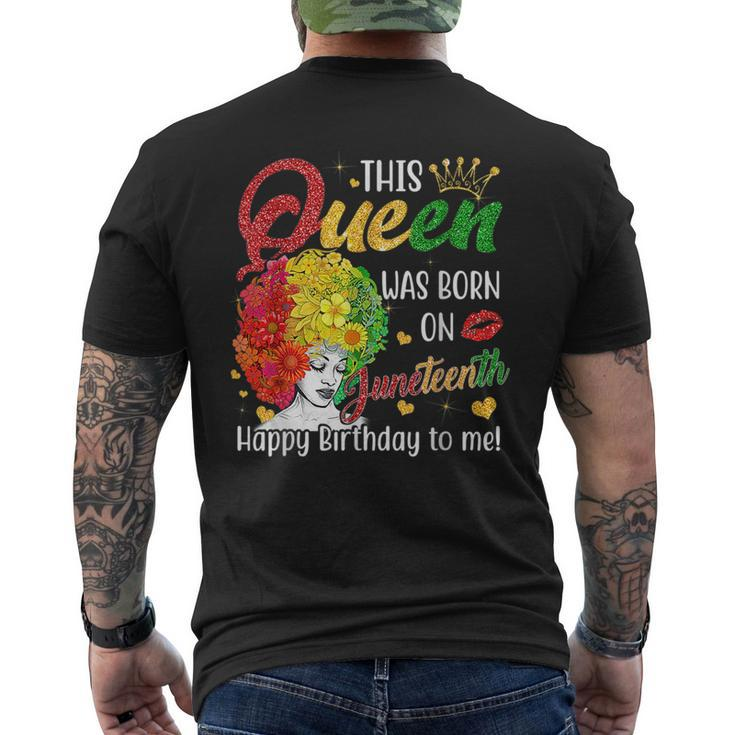 This Queen Was Born On Junenth Happy Birthday To Me Black  Mens Back Print T-shirt
