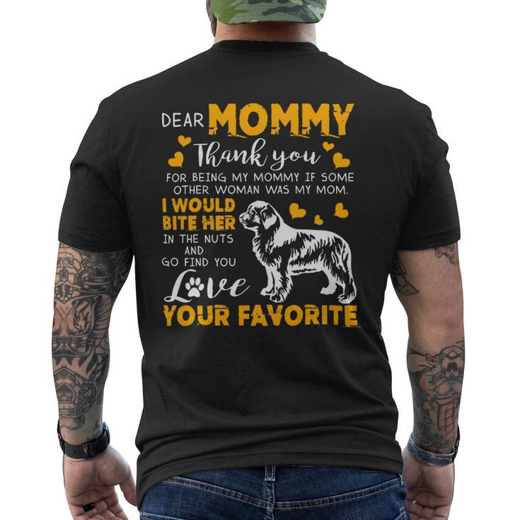 Tibetan Terrier Dear Mommy Thank You For Being My Mommy 2 Mens Back Print T-shirt