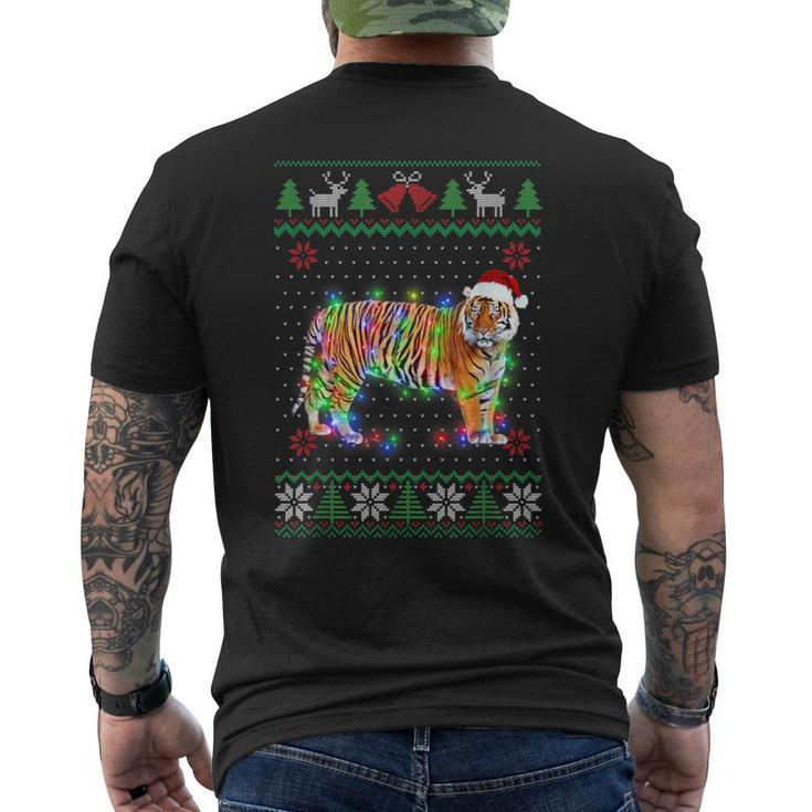 Tiger Animal Ugly Sweater Christmas Puppy Animal Lover Men's T-shirt Back Print