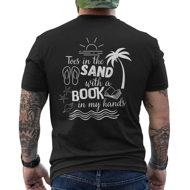 Toes In The Sand With A Book In My Hands Read Book Beach Mens Back Print T-shirt