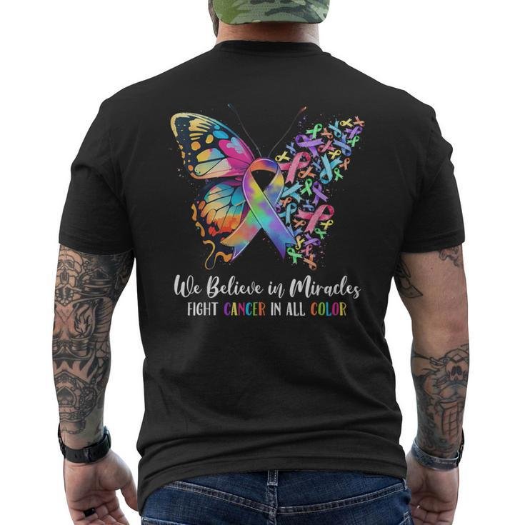Together Believe In Miracles Fight Cancer In All Color Men's T-shirt Back Print