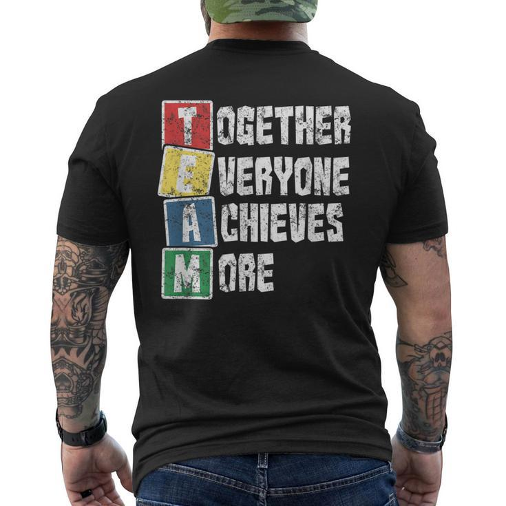 Together Everyone Achieves More  Team Distressed  Mens Back Print T-shirt