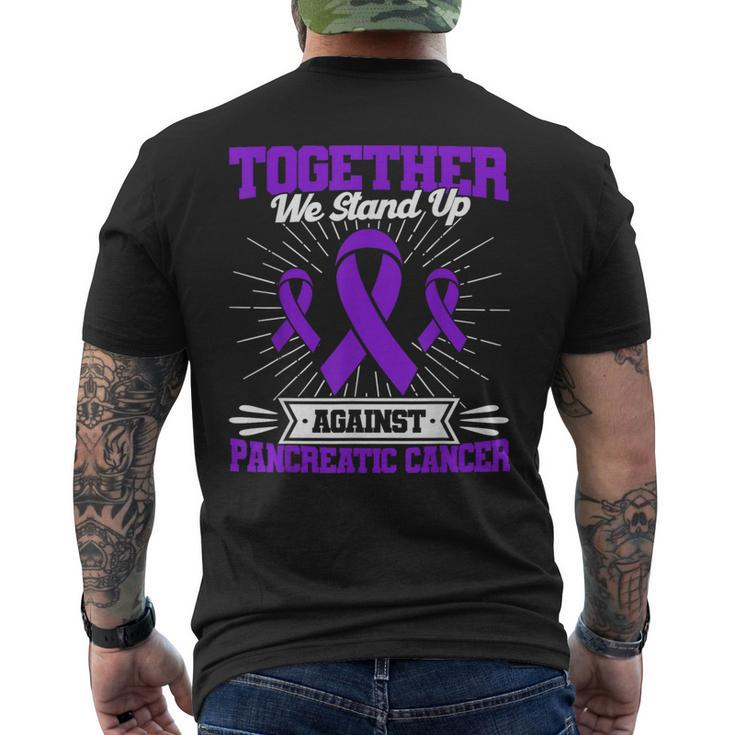Together We Stand Up Against Pancreatic Cancer Awareness Men's T-shirt Back Print