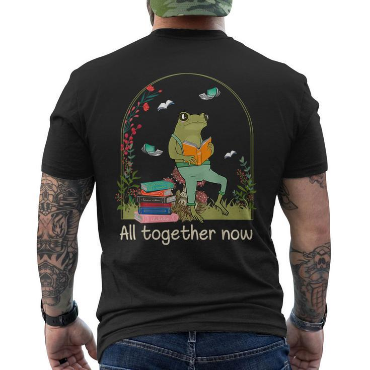 All Together Now Summer Reading 2023 Cute Frog Reading Men's Back Print T-shirt